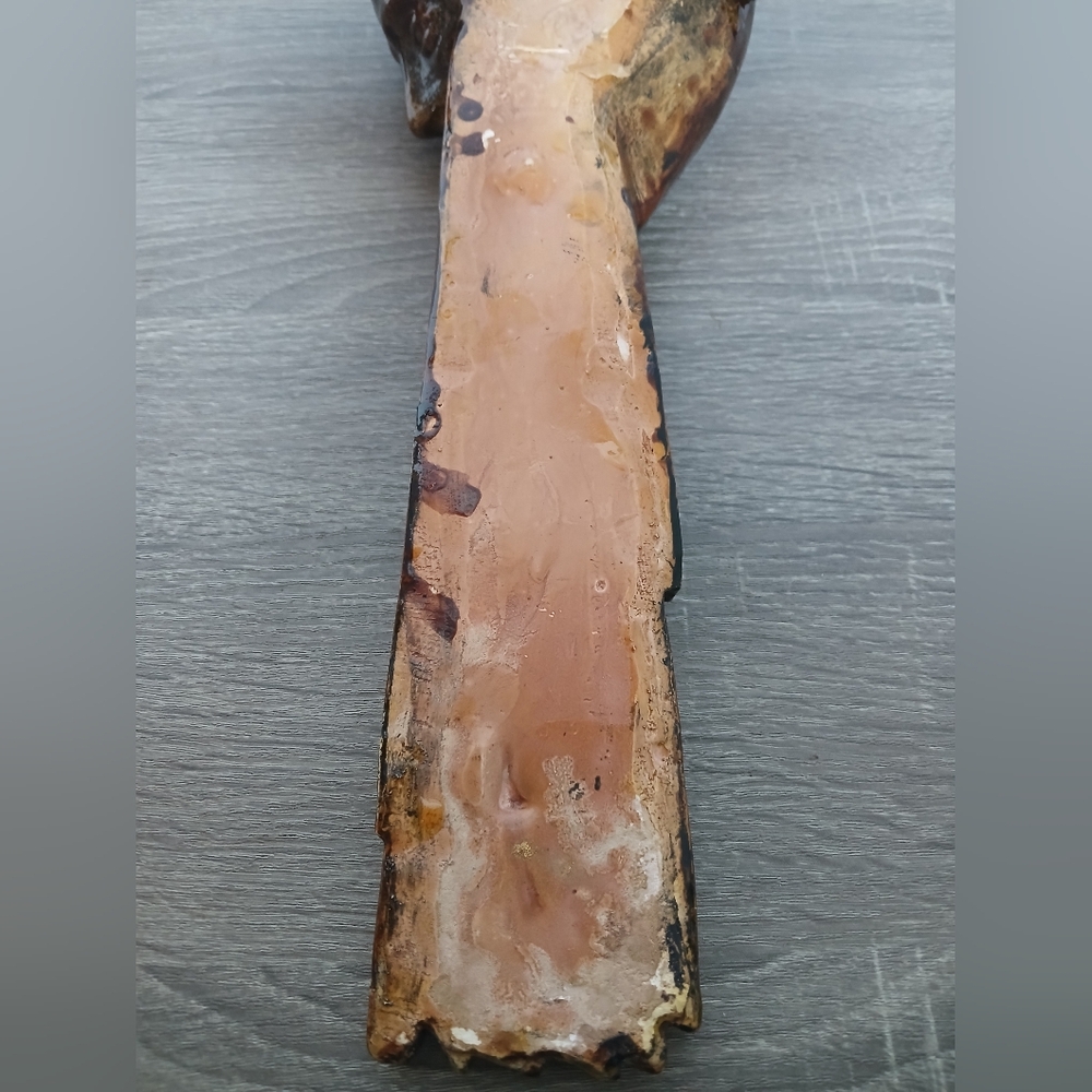 Vtg 19" Handmade Pottery Clay Cross w/ Side Profile of Jesus - Picture 14 of 16